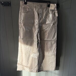 Gap Shimmering Silver Wide-Leg Jeans